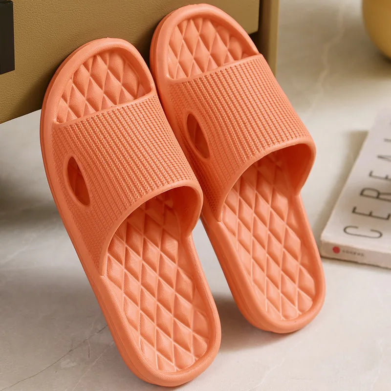 Grey Soft Home Slippers Indoor Skid Proof Bathroom Slippers Sandals Hotel Solid Color Flip Flops Flat Shoes