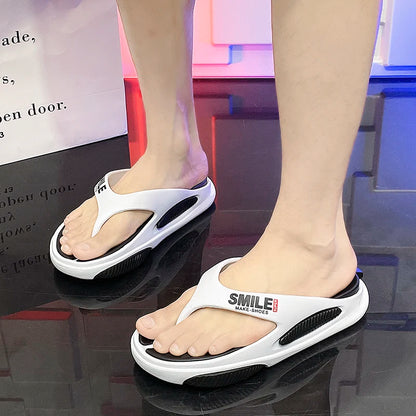 Flip-flops de masaj, portocaliu negru, papuci de interior pentru exterior, talpă groasă, sandale confortabile de plajă pentru bărbați, baie, casă, șlapi pentru bărbați