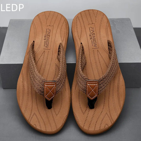 Brown Slippers Casual EVA Flip Flops Wear-resistant Beach Shoes Fashion Breathable Versatile Comfortable Waterproof