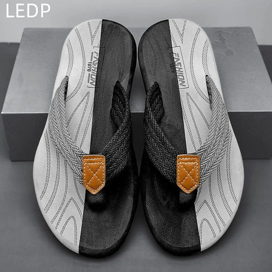 Black Grey Slippers Casual EVA Flip Flops Wear-resistant Beach Shoes Fashion Breathable Versatile Comfortable Waterproof