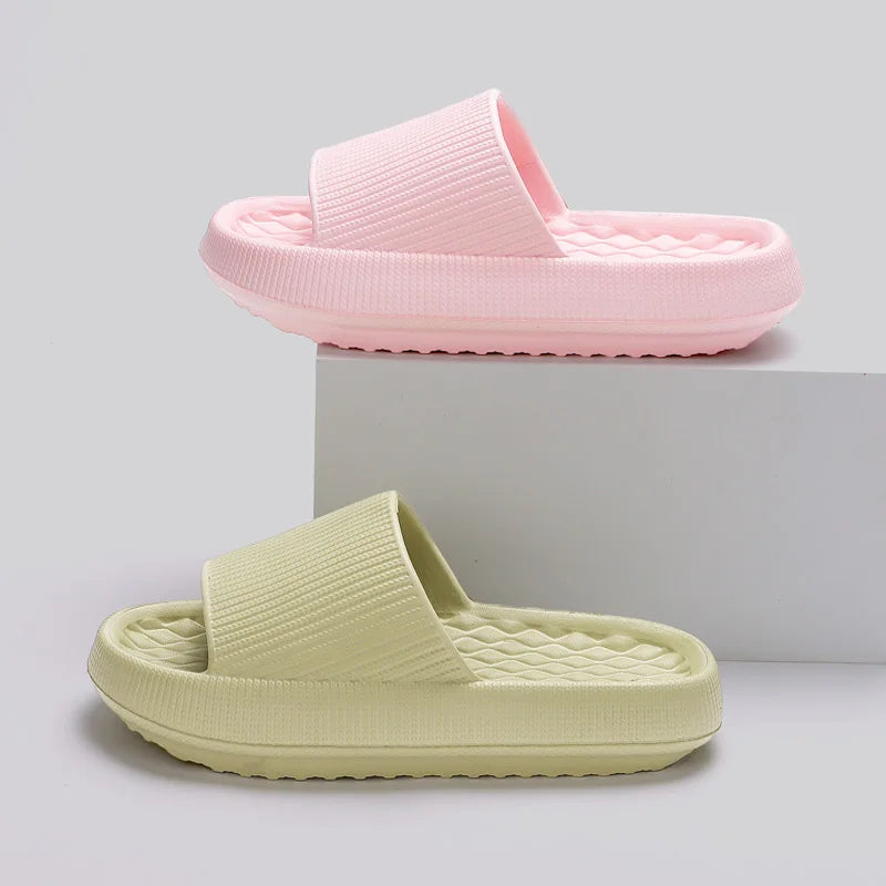 Green Thick Platform Cloud Slippers Eva Comfortable Non-Slip Home Slides Women Summer Lightweight Soft Sole Sandals Flip Flops