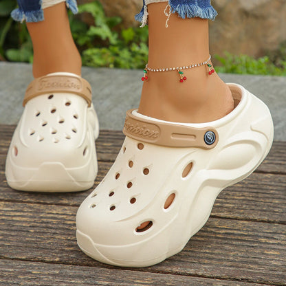 Alb Chunky Platforma saboți pentru femei Soft gros Bottom plaja Sandale Pantofi Femeie Non Slip Eva Wedges Papuci