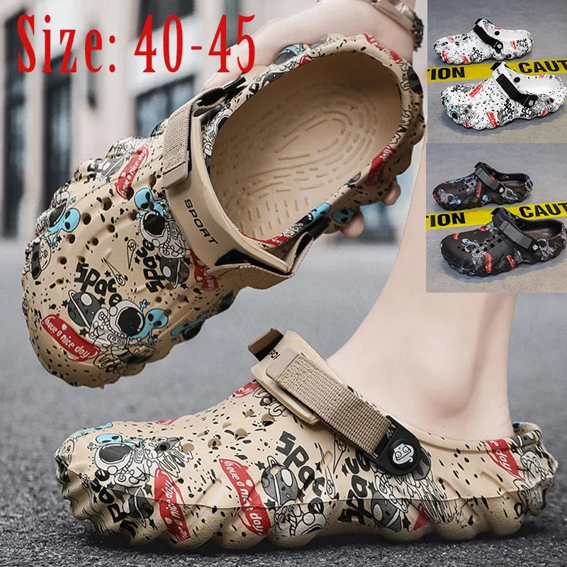 Khaki Nature Men's Slippers Outdoor Garden Clogs Male Casual Shoes Fashion Luxury Sandals Comfort Home Soft Slippers